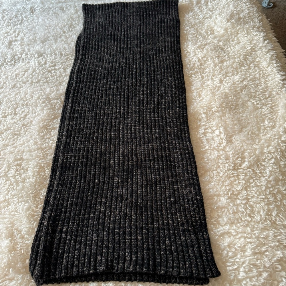 Kevin Kramp Ribbed scarf brown/gray Cashmere blend NEW - Picture 2 of 9